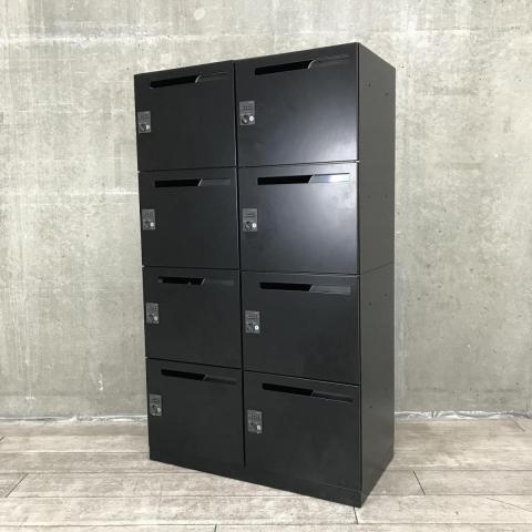【在庫入替セール】コクヨ iNON 8人用メールロッカー ダイヤル錠 ブラック 庫内仕切りBタイプ(電源付き) 珍しいカラー・サイズで入荷 ※非常解除キーは別途費用で作成可能【愛知・名古屋・豊田・静岡・浜松】