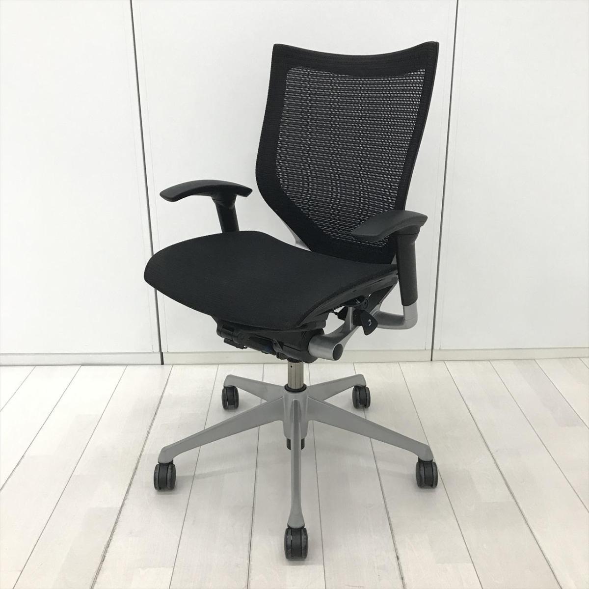 中古】バロンチェア CP83CR FDH1 オカムラ/okamura 肘付ローバック