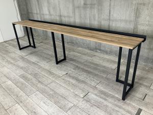 【柱間に綺麗に収まるカウンターテーブルが入荷！】【便利な配線機能を標準装備】■コクヨ（KOKUYO）　リージョン（Region）　ハイカウンター　■木目ナチュラル天板×ブラック脚　■W3580×D580×H900㎜　※2枚天板【ABW商材】【関東倉庫在庫品】【弊社使用欄：A01082155】