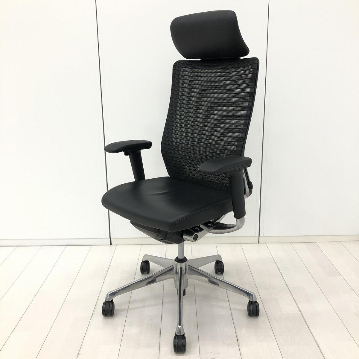 中古】コーラルチェア CQ85BS FK61 オカムラ/okamura 肘付ハイバック 