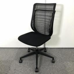 【在庫セール品：1脚限定】【T6】■ウチダ（UCHIDA）製　AJチェア (エージェイ チェア)　肘無ハイバック　■ブラック　■背面樹脂メッシュ【快適な座り心地とシンプルな操作性！人気ブラックカラーのハイバックチェア！】
