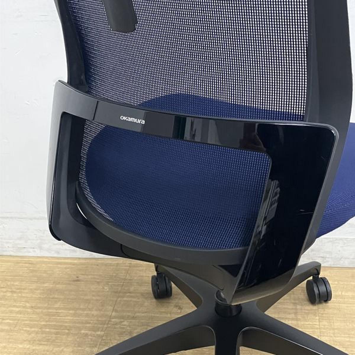 中古】フィノラ C733MR F1G4 オカムラ/okamura 肘無ミドルバックチェア