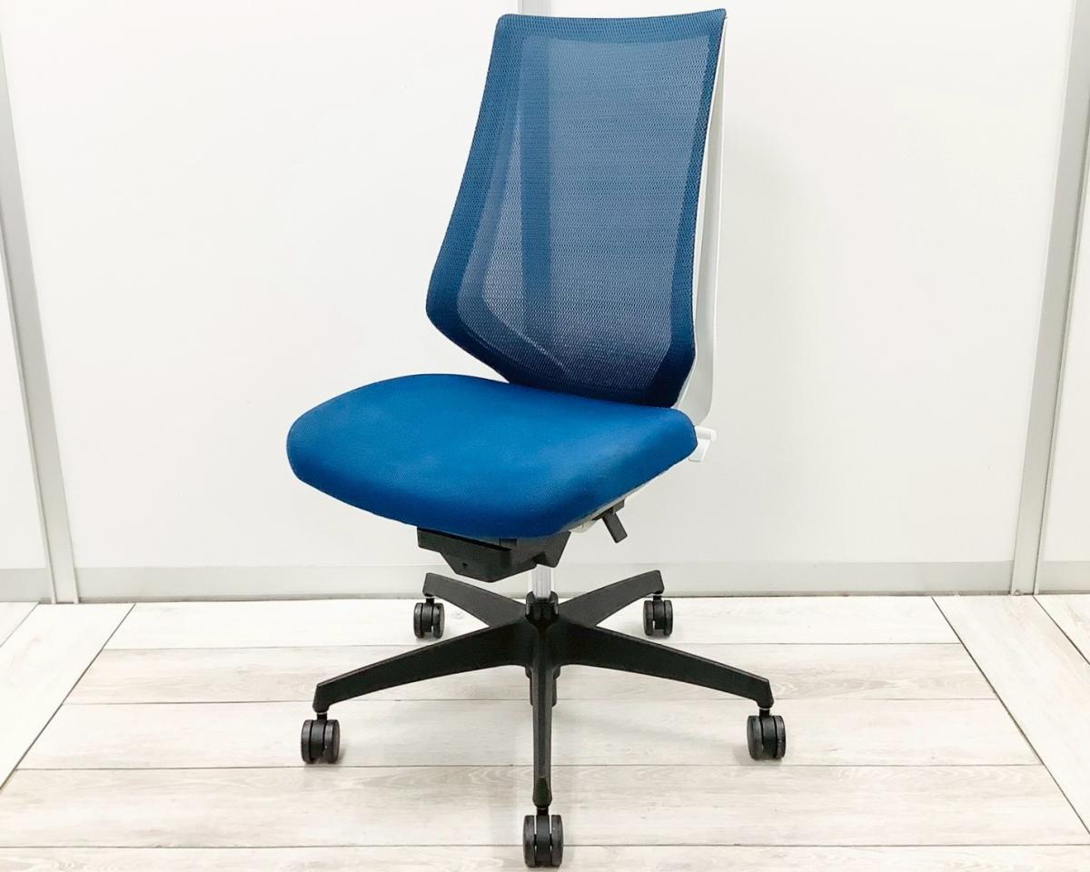 KOKUYO 青いメッシュデスクチェア 中古】デュオラ メッシュ コクヨ/KOKUYO 肘無ハイバックチェア 598641