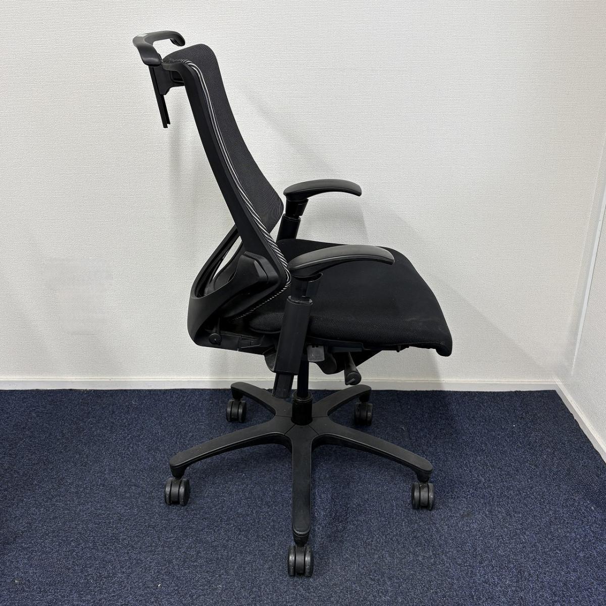 中古】エフメッシュ イトーキ/ITOKI 肘付ハイバックチェア 598817