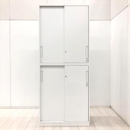【省スペースに大容量収納!】■コクヨ(KOKUYO) エディア(EDIA)シリーズ 上下引戸書庫セット H2160㎜ ホワイト ■スライド引き戸だから開閉スペースに困りません!人気の引き違い書庫!【KOKUYO EDIA】