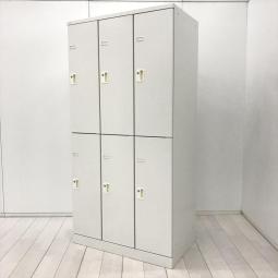 【上下2段で省スペースに収納！多人数使用で空間を有効活用できる人気6人用ロッカー！】■ナイキ（NAIKI）製　BLN型ロッカー　 6人用更衣ロッカー （3列2段 ）　■W900×D515×H1800mm　■シリンダー錠　■ホワイト【T6】