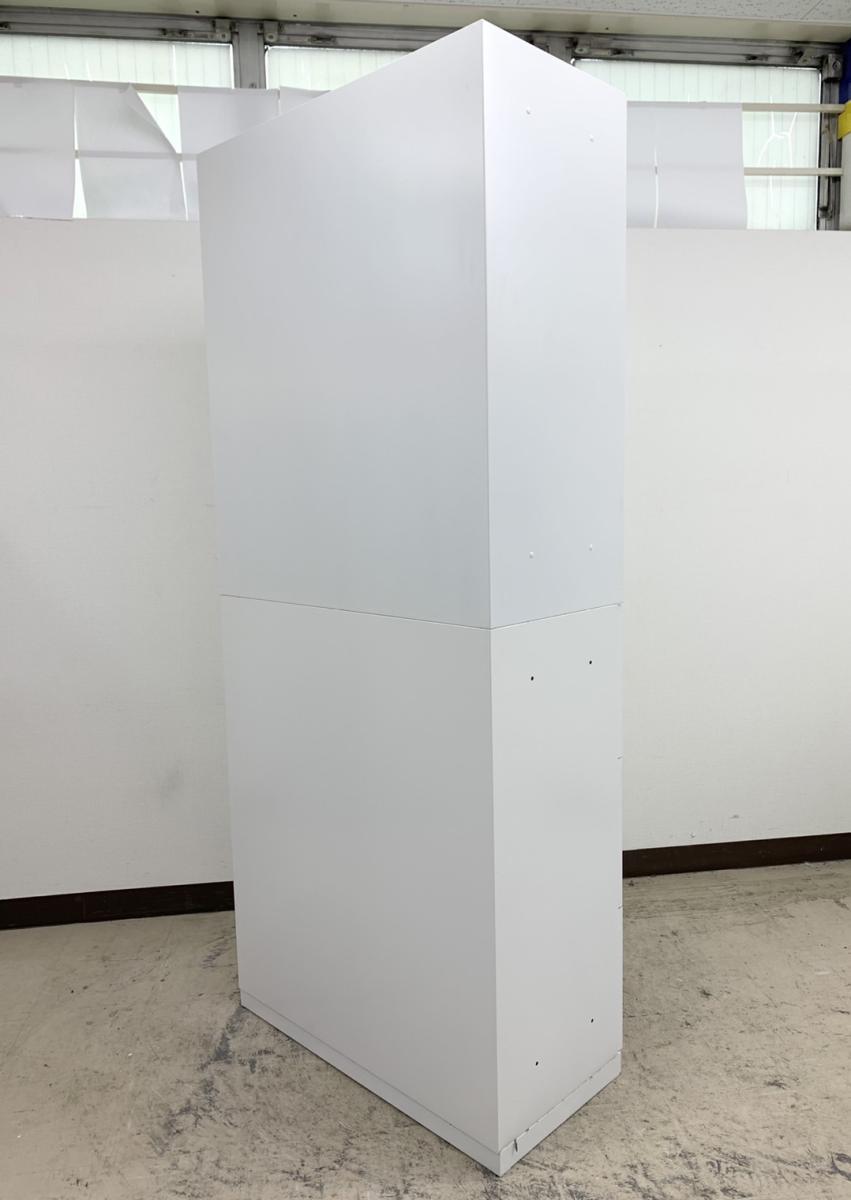 サイズオーダー可！超ワイド6枚パタパタキャビネット●シャビーホワイト●受注製作 中古】HSシリーズ 5-821-7352 N ウチダ/UCHIDA ハイキャビネット
