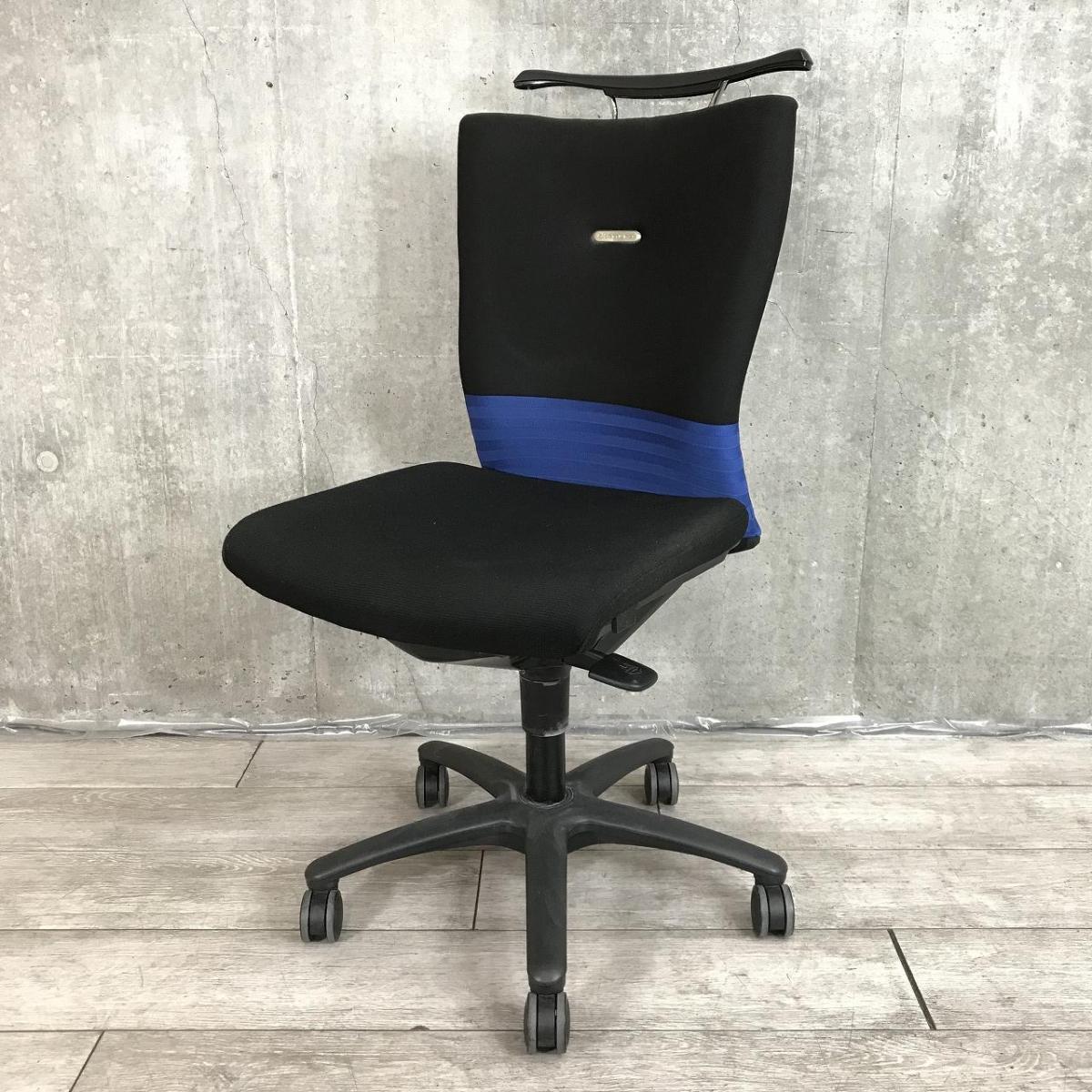 オカムラ フィーゴ 機能全部付き デスクチェア オフィス 椅子 中古】フィーゴチェア オカムラ/okamura 肘無ミドルバックチェア