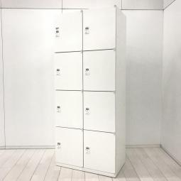 幅800㎜/コンパクト/人気　オカムラ(okamura)製　SAロッカーシリーズ　8人用ロッカー　パーソナルロッカー　H1900㎜　■ダイヤル錠　■ホワイト