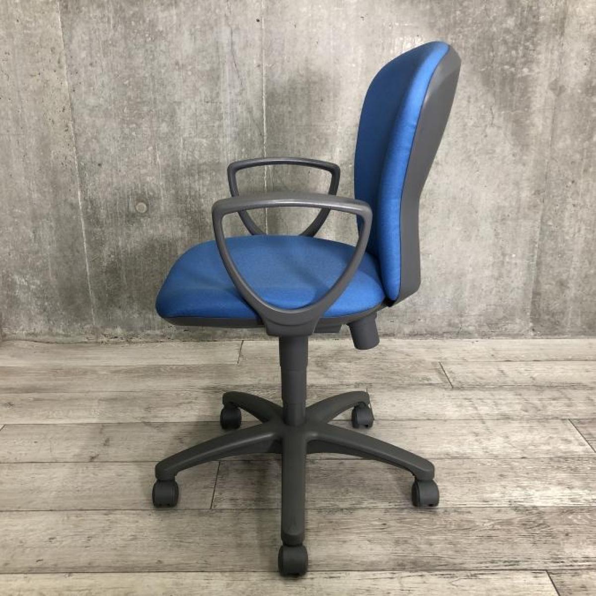 中古品　カウンターチェア　ブルー① 中古】レグノチェア2 CRS-G210F4HSN69 コクヨ/KOKUYO 肘付ローバック