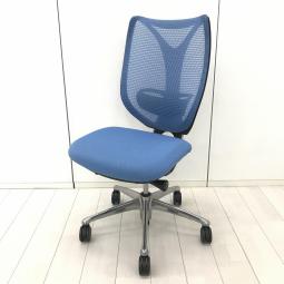 【在庫入替セール品！（本在庫限定価格）】【流れるような美しいフォルムの最高級メッシュチェア！前傾チルト付きで作業効率アップ！】■オカムラ(okamura)製　サブリナ(Sabrina)チェア　肘無しハイバック　背面メッシュ　■ランバーサポート付き　■アクアブルー×ブラックシェル【弊社使用欄：A01063164】【HU】