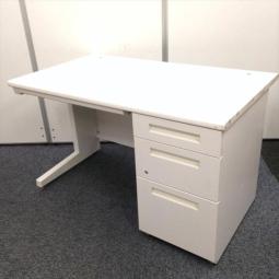 【輝くホワイト！】■片袖机 ■人気のサイズ1200mm　■W1200/D700/H700　■引き出し付でA4サイズ収納可能　※愛知※名古屋※豊田※三重