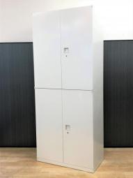 【西】【B状態商品】～洗練された直線美で、オフィスに“整う心地よさ”を～【オカムラ】【レクトラインシリーズ】【両開き×両開き書庫】【ホワイト】【ハイキャビネット】【上下書庫】【書庫】【書棚】【棚】【ラック】【収納】【格安】【安い】