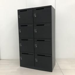 【固定席を持たないモバイルワーカーにもオススメ！人気のメールロッカー！】■コクヨ（KOKUYO）製　イノン（iNON）シリーズ　8人用パーソナルロッカー　W900 × D450 × H1545 mm　■投函口付　■ダイヤル錠　■ブラック