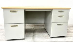 【人気の木目カラー入荷！】■ナイキ製　両袖デスク　W1400mm【おつとめ品】【J】