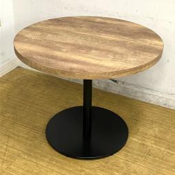 オカムラ　アルトピアッツァ　カフェテーブル・丸テーブル　天板：ソーンオーク　脚：ブラック　900φサイズ　リフレッシュ・オフィスに癒しの空間を【ABW】