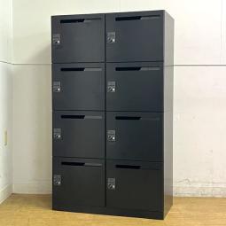 コクヨ　iNON（イノン）　8人用メールロッカー　ダイヤル錠　ブラック　庫内仕切りBタイプ（電源無し）　珍しいカラー・サイズで入荷　※非常解除キーは別途費用で作成可能【愛知・名古屋・豊田・静岡・浜松】
