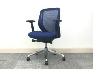 【西】☆可動肘/ランバーなし☆～軽やかな座り心地で、仕事がはかどる～◆オカムラ　シルフィー　ローバック　可動肘　ブルー　【チェア】　【イス】　【椅子】　【福岡西店】　【安い】