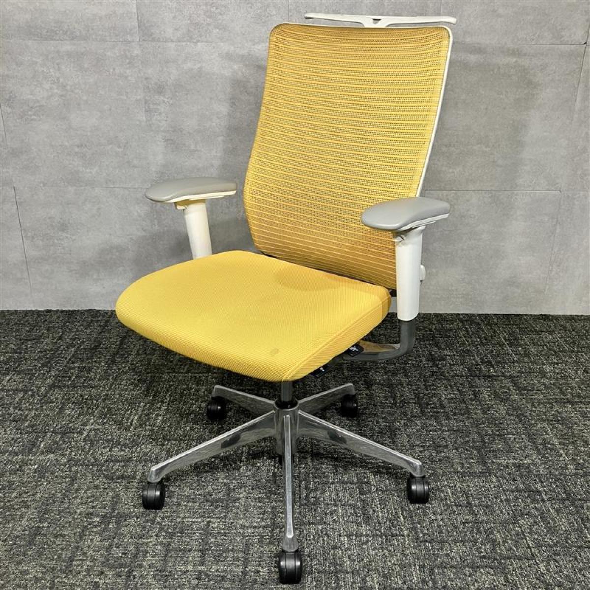 中古】コーラルチェア CQ86BZ FSH6 オカムラ/okamura 肘付ハイバック 
