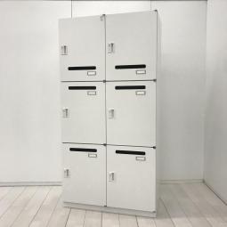 【フリーアドレス化の相棒！個人の荷物を収納可能なダイヤル錠式の6人用ロッカーが入荷！】■イトーキ(ITOKI)製　シンライン(THIN LINE)シリーズ　６人用パーソナルロッカー　H1730㎜　■投函口付　■ダイヤル錠　■ホワイト 【弊社使用欄：A01069233】