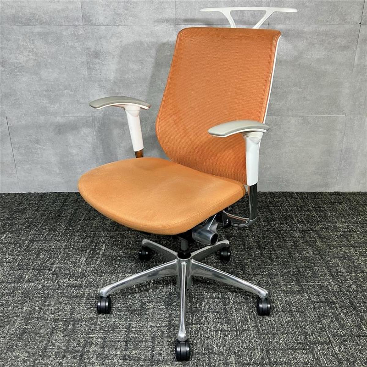 okamura★中古美品★オフィスチェア4脚セット♪レッド 中古】ゼファー（メッシュ） CY96GT FHT4 オカムラ/okamura 肘付