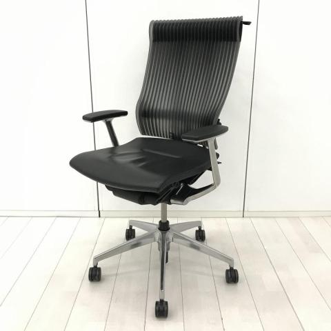 【中古】スピーナチェア（エラストマー） KE-755LA-Z9T1SG イトーキ（ITOKI） 肘付ハイバックチェア