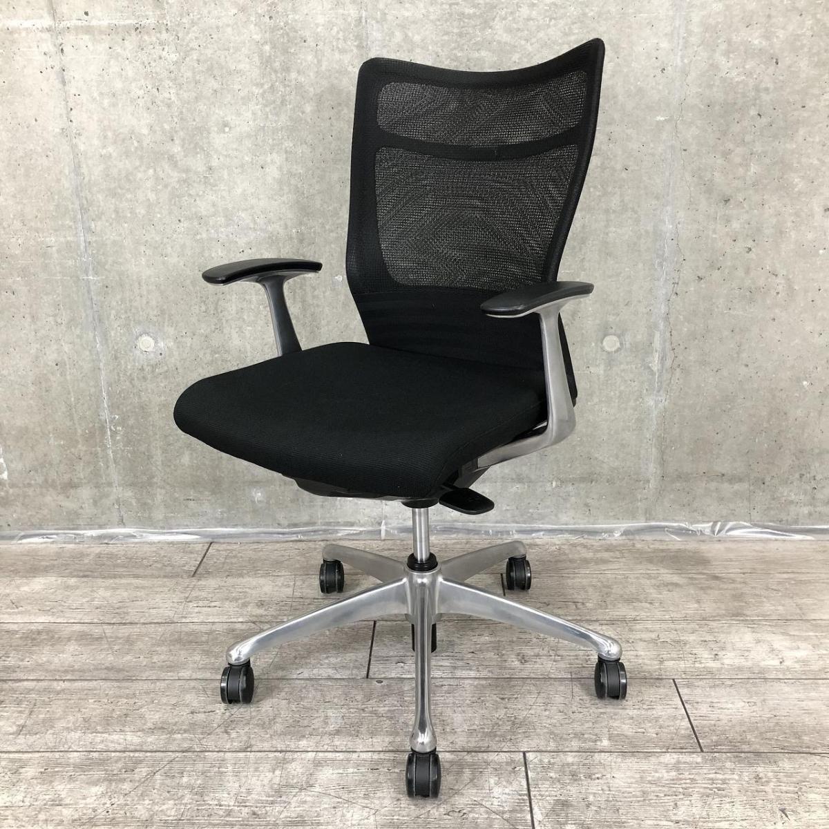 中古】フィーゴメッシュチェア CJ51BR FDM1 オカムラ/okamura 肘付 