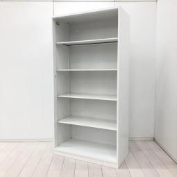 【オフィスの書類をスッキリ整理！　視認性に優れたオープン書庫！】■コクヨ(KOKUYO)製　エディア(EDIA)シリーズ　オープン書庫　ハイキャビネット　H1810㎜　■ホワイト　■ベース付き　【弊社使用欄：A01079995】