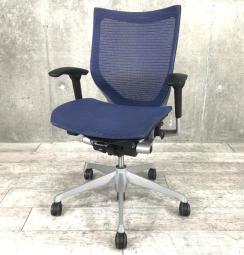 【ワンランク上のワーキングチェア！】■オカムラ　バロンチェア　可動肘付　ブルー　背座メッシュ　■人間工学に基づいた快適設計！長時間のデスクワークも快適にサポート！【Okamura　Baron】★