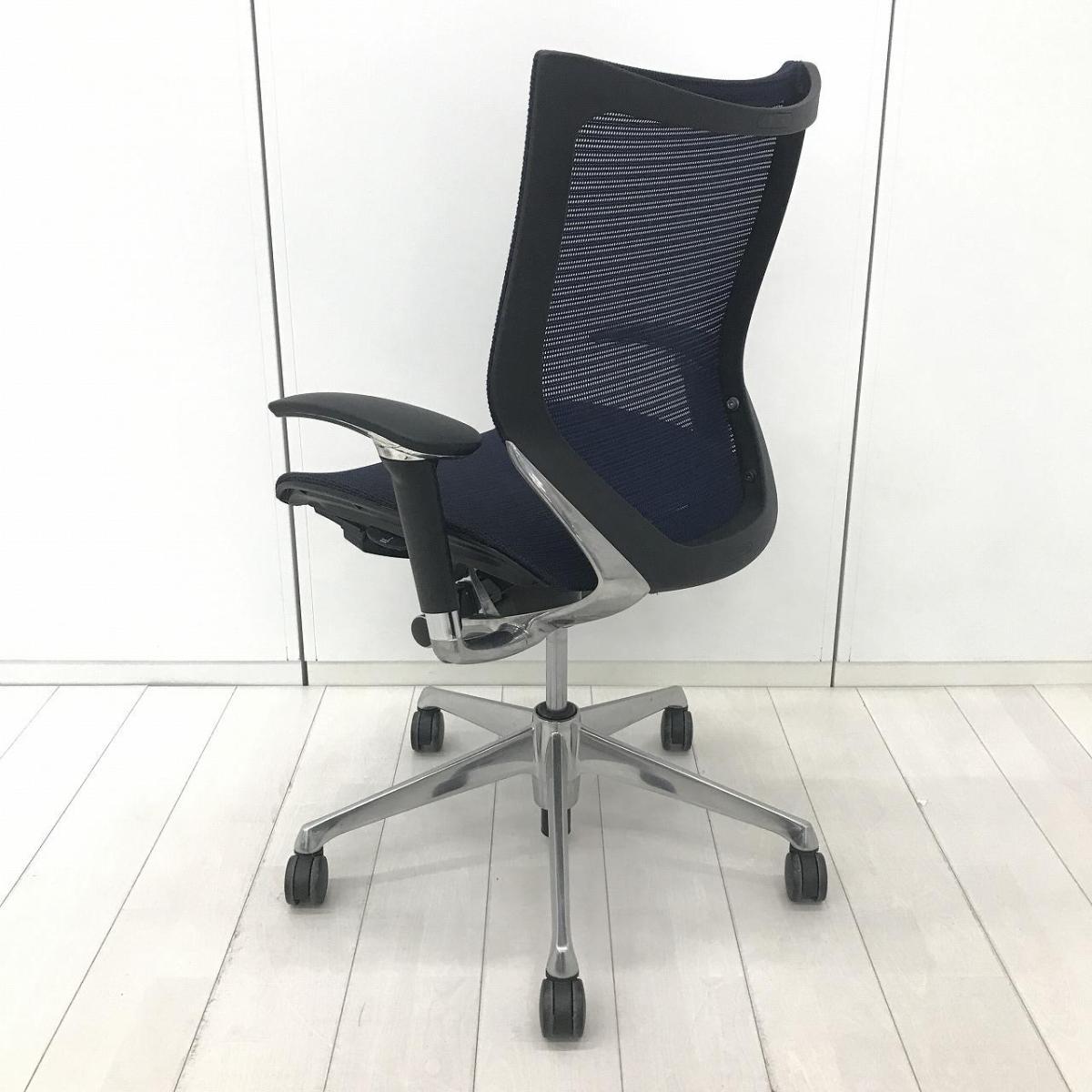 中古】バロンメッシュチェア オカムラ/okamura 肘付ローバックチェア