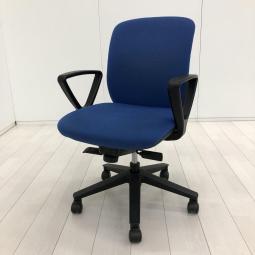 【シンプルだから長く使える！ナイキ VE型オフィスチェア！】■ナイキ（NAIKI）製　 VIALE(ヴィアーレ)シリーズ　肘付き　ローバック　■サークル肘　■ブルー