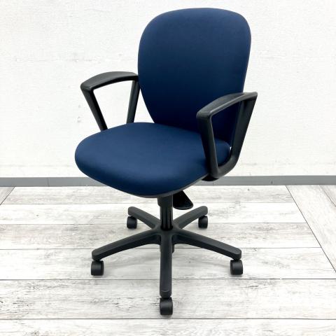 【中古】リエットチェア KFS-740GB-T1B2 イトーキ（ITOKI） 肘付ローバックチェア