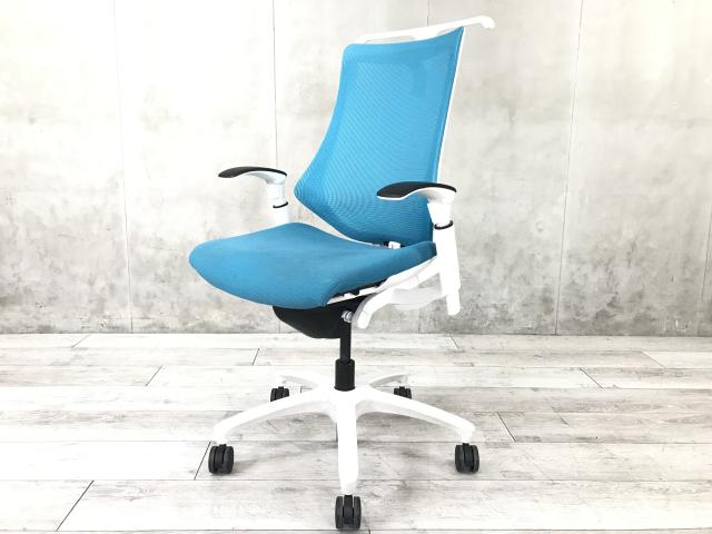 【中古】エフメッシュ  イトーキ（ITOKI） 肘付ハイバックチェア
