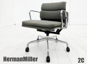 2C)HermanMiller/ハーマンミラー イームズ ソフトパッドチェア グレー ファブリック