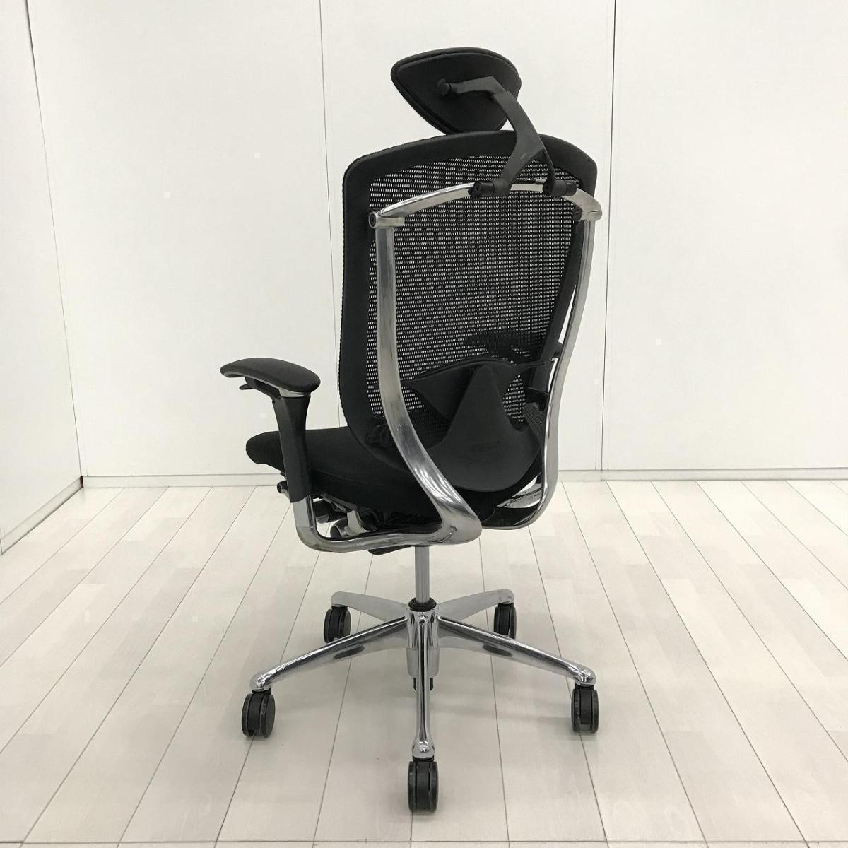 ★美品 コンターチェア ハイバックチェア ブラック ファブリック 中古】コンテッサチェア CM52AB FBF1 オカムラ/okamura 肘付ハイバック