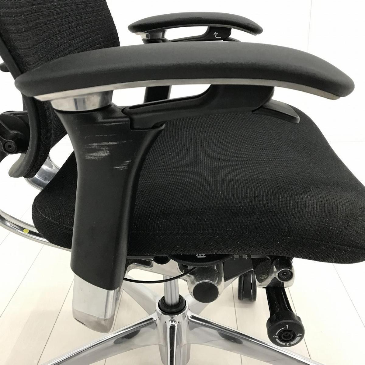 中古】コンテッサチェア CM52AB FBF1 オカムラ/okamura 肘付ハイバック