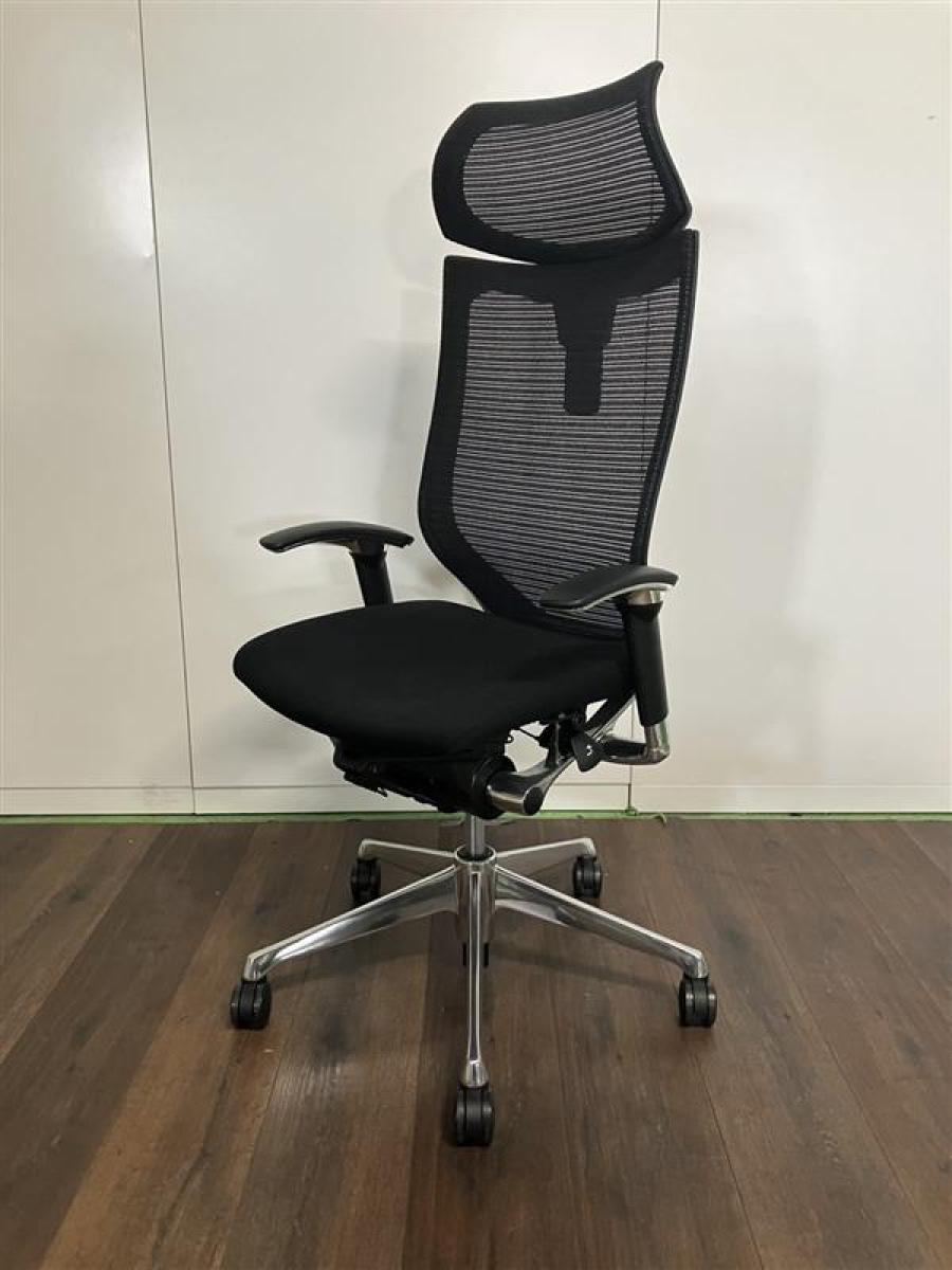 中古】バロンチェア CM92AB FBF1 オカムラ/okamura 肘付ハイバック