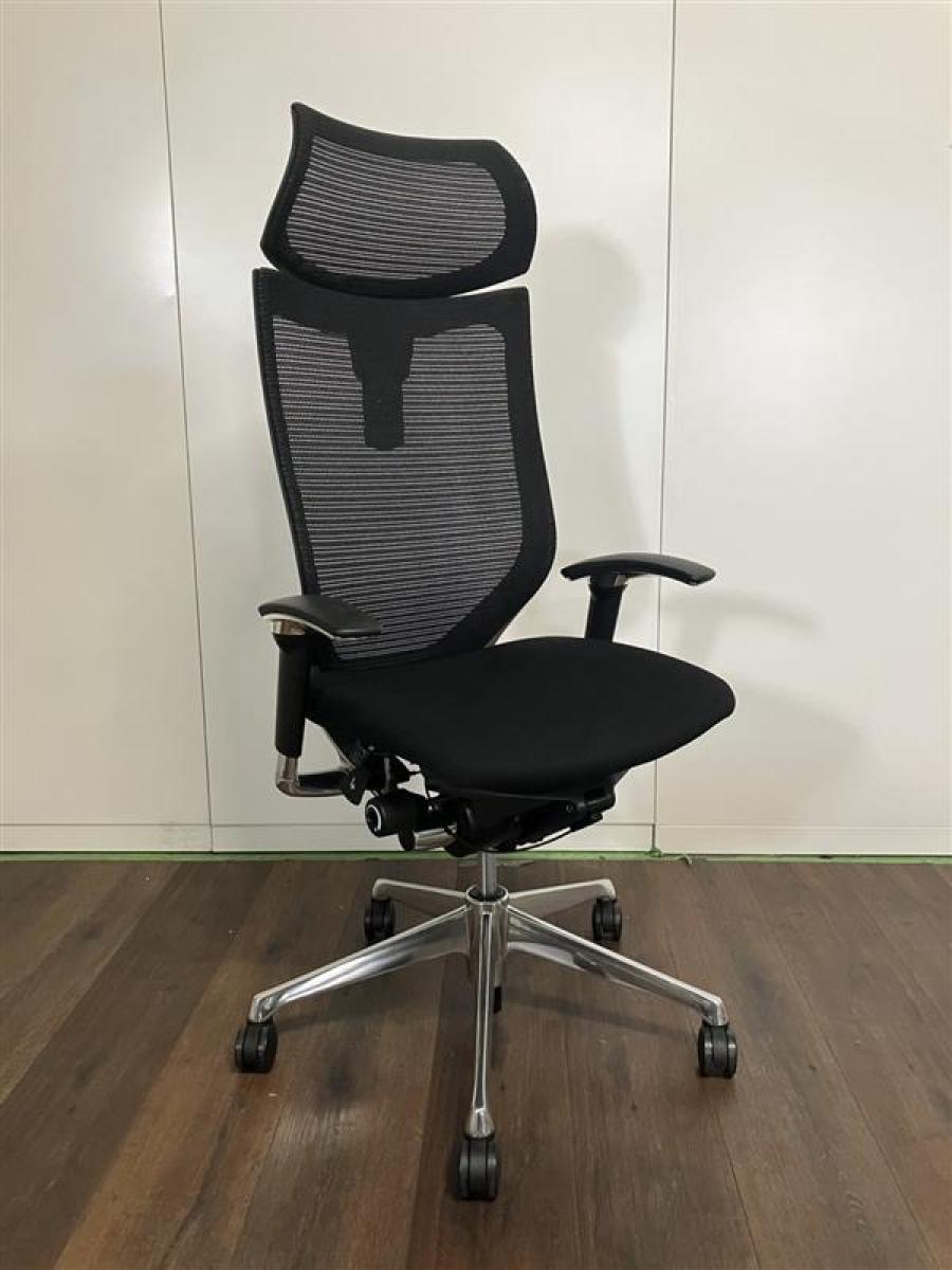 中古】バロンチェア CM92AB FBF1 オカムラ/okamura 肘付ハイバック