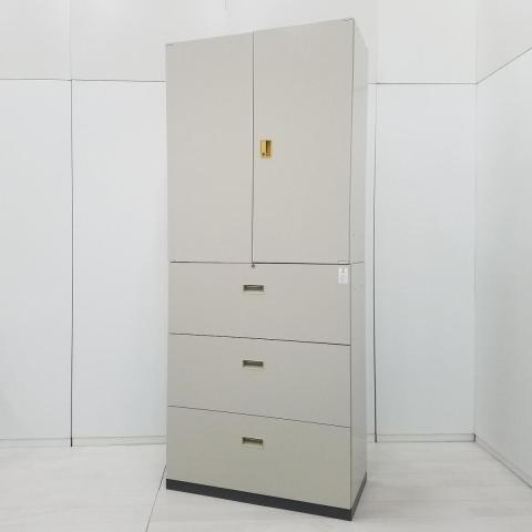【中古】ビジネスウォールNタイプ  コクヨ（KOKUYO） ハイキャビネット／両開き＋3段ラテラル