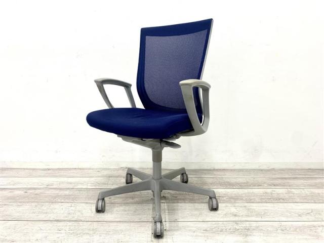 【中古】エスクードメッシュ C447GR FHB4 オカムラ（okamura） 肘付ハイバックチェア