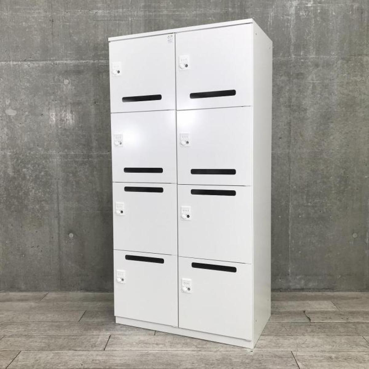 【美品中古】オフィスロッカー 8扉/棚付き/キー全て有※一部地域配送無料 中古】M型 HDM-9824FN-W9 イトーキ/ITOKI 8人用パーソナルロッカー