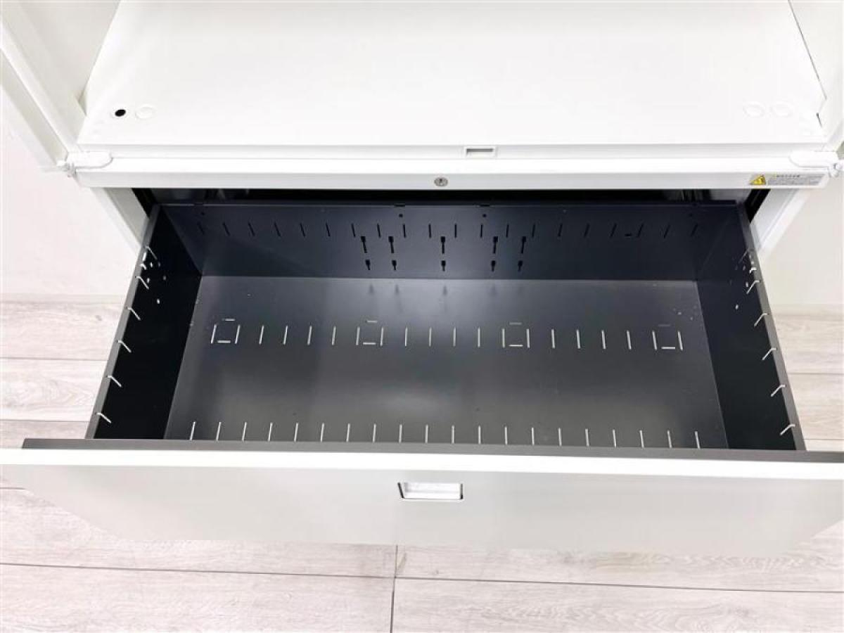 中古】レクトライン オカムラ/okamura ハイキャビネット／両開き＋3段