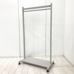 【ワイドに使えるハンガーラック！多人数でのご使用にオススメ！】■ウチダ(UCHIDA)製　CI-Nシリーズ　コートハンガー　バータイプ　■キャスター付き　■W900mm　■シルバー