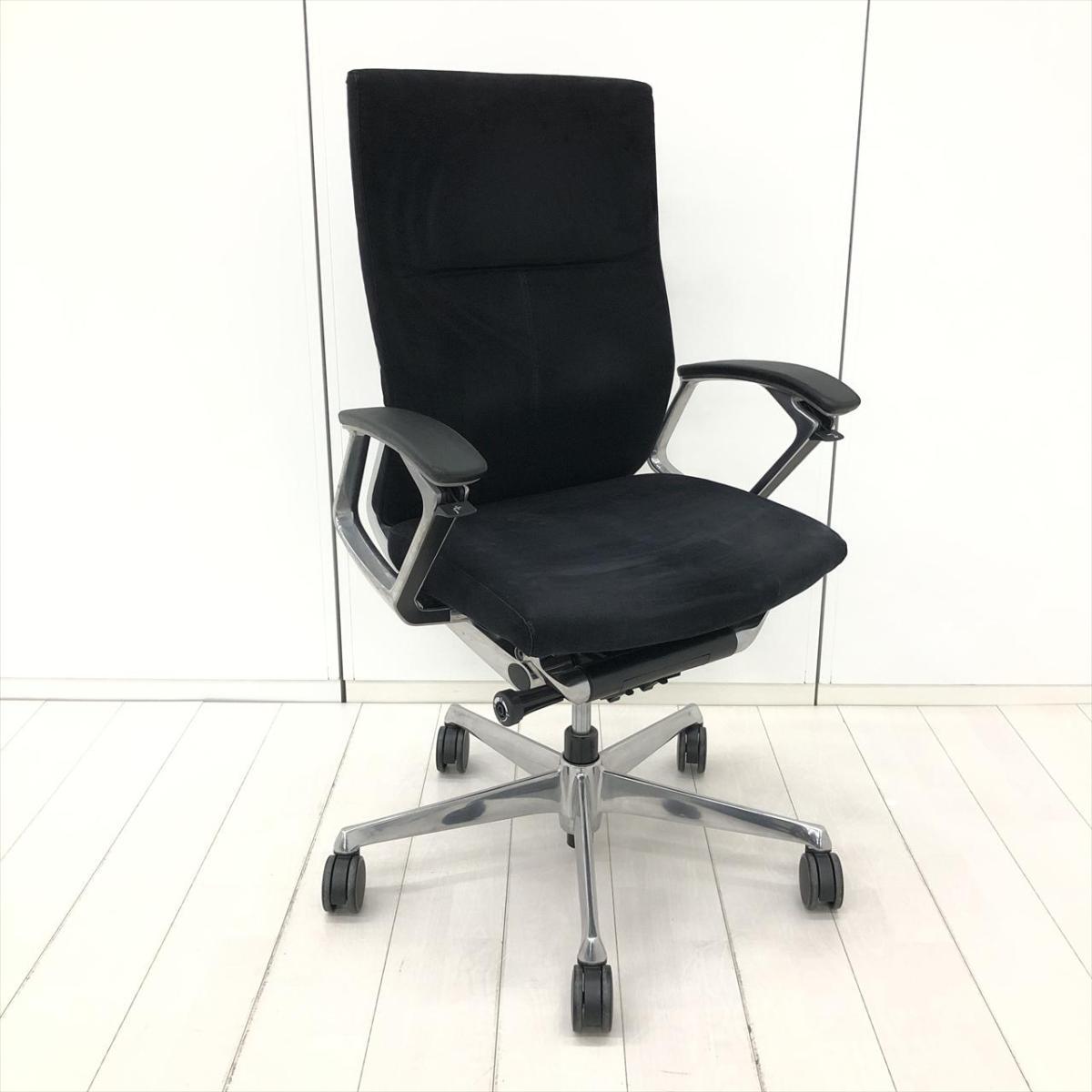 中古】デュークチェア CZ55ZR オカムラ/okamura 肘付ハイバックチェア
