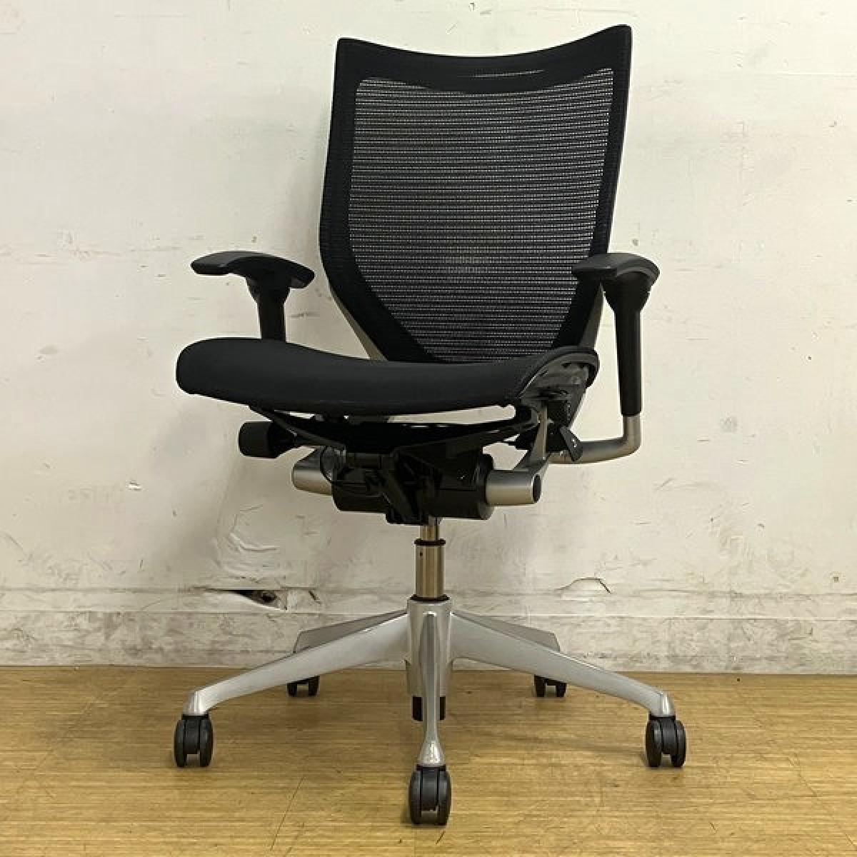 中古】バロンメッシュチェア CP83CR FDH1 オカムラ/okamura 肘付ロー