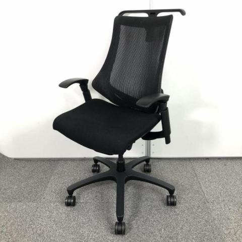【中古】エフメッシュ KF-370JB-T1T1 イトーキ（ITOKI） 肘付ハイバックチェア