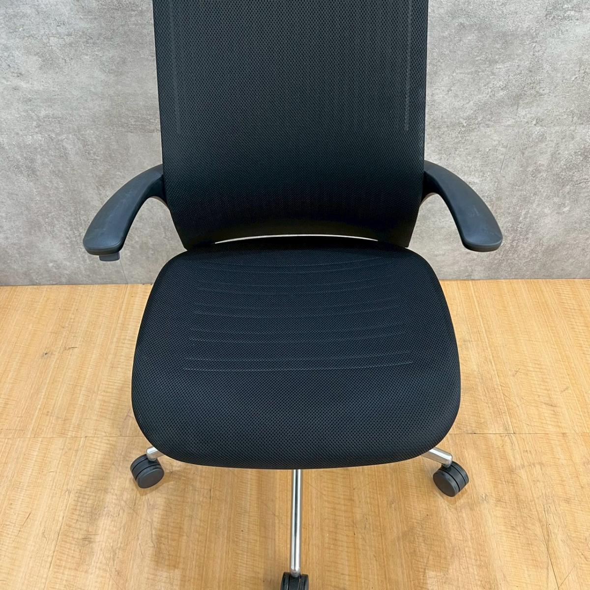 中古】M4 アルミ CRS-G2201B コクヨ/KOKUYO 肘付ハイバックチェア