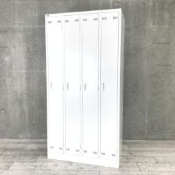 【個人の衣服や荷物をしっかり管理！使い勝手の良い4人用ロッカー！移転・増員にもおすすめ】■生興(SEIKO)製　SLKシリーズ　4人用ロッカー　更衣用ロッカー　W900×D515㎜　■シリンダー錠　■ホワイト