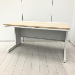 オススメ/人気/木目天板　ウチダ(UCHIDA)製　スカエナ(SCAENA)シリーズ　平机　■引出し付き　W1400×D700×H720　■配線Sタイプ　■天板：ナチュラル　オフホワイト