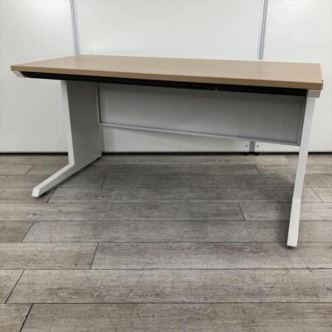 定番/上席用/人気　イトーキ（ITOKI）製　CZRシリーズ　平デスク　W1400×D700×H720mm　引き出し付　■天板：木目ナチュラル/脚：L字ホワイト